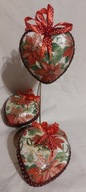 Serce bombki bombka ręcznie zdobione 3 szt MS84