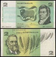 BNA - AUSTRALIA 2 Dolary Dollars 1976 HPF 966037 # P43b1 # B. RZADKI # F/VF