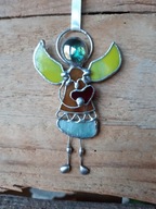 „Aniołek z Serduszkiem ” nr 1 ) witraż Tiffany, IDEALNY PREZENT .