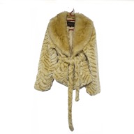 kurtka kremowa ruda sztuczne futro