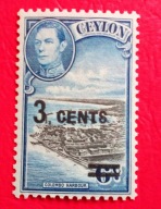 CEJLON 1938 Port Kolumba i król Jerzy VI czyste**