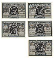 Słupsk - 5szt. - Seria F - ten sam numer - biały papier