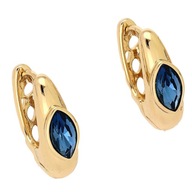 83694 KOLCZYKI 18K POZŁACANE 18/6 MM SAPPHIRE CRYSTAL Swarovski