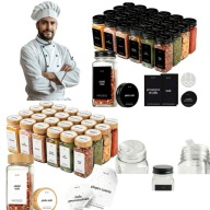 POJEMNIKI NA PRZYPRAWY SŁOICZKI NAKLEJKI WODOODPORNE ZESTAW PRZYPRAWNIK