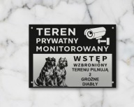 Tabliczka 2w1 Teren Prywatny Monitorowany + UWAGA PIES amstaff