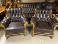 WŁOSKI STYLOWY KOMPLET WYPOCZYNKOWY SKÓRA 211 CHESTERFIELD SKÓRZANY sklep