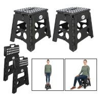 ZESTAW 2x STOŁEK TABORET SKŁADANY PODEST ANTYPOŚLIZGOWY CZARNY MAX 150 kg