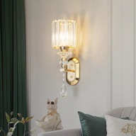 KINKIET kryształowy lampa ścienna kryształowa złoty GLAMOUR CRYSTAL
