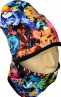 Czapka i komin DLA CHŁOPCA komplet na zimę na polarze nadruk Pokemon 54cm