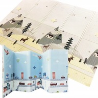 Mata EDUKACYJNA Piankowa MIĘKKA Dwustronna składana 200x180 cm Dla Dzieci