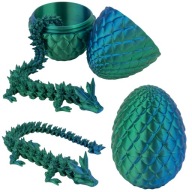 Smok Kryształowy druk 3D przegubowy ruchomy w zestawie JAJO greenforest