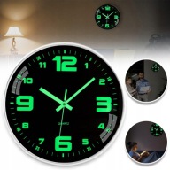 ZEGAR ŚCIENNY FLUORESCENCYJNY PODŚWIETLANY ZIELEŃ ODGŁOSU TYKANIA