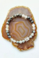 Bransoletka ochrona i oczyszczenie w blasku księżyca Selenit Larvikit