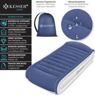 Materac dwuosobowy samopompujący KESSER 200 x 150 x 34 cm niebieski C24
