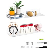 Przezroczyste akrylowe półki ścienne 2szt 50cm B74