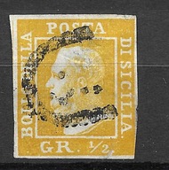 Wlochy-Sycilia,1853-57, S.1- 1/2GR kat:ok 1750euro