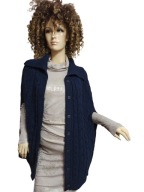 PONCZO kamizelka z warkoczem alpaka wełna 36/ 38