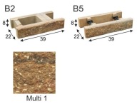 Ogrodzenie łupane, pustak łupany, bloczek Combet B2 39x22x8 Multi 1