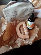 Zestaw z kosmetyczką: Olejek do masażu+ wałeczek