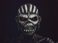 Iron Maiden Eddie Obraz ręcznie grawerowany... Staloryt Grawer