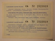 NBP TALON na 200 złotych na tranzyt przez CZECHOSŁOWACJA wymiany na korony