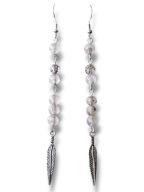 AW61 Kolczyki kamienie AGAT WĘŻOWY długie