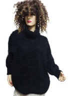 SWETER ciepły miękki z angory z kieszeniami 38/40