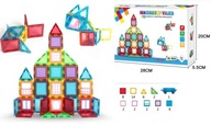KLOCKI MAGNETYCZNE EDUKACYJNE 45 EL. KONSTRUKCYJNE UKŁADANKA 3D DLA DZIECI