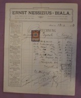ERNST NESSIZIUS, BIALA, BIELSKO - BIAŁA 1913 r. ZNACZEK + PIECZĄTKA