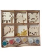 Zestaw zawieszek świątecznych bombki do malowania 25szt.