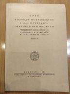 Spis rozpraw doktorskich i magisterskich SGH - zeszyt 2 - 1934 rok