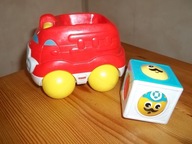 Fisher Price pojazdy Ruchome Klocki samochód wóz strażacki