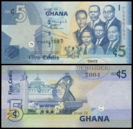 BNA - GHANA 5 Cedis 2013 PG 0967591 # P38d # VF