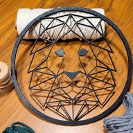 Baza do makramy Lew zawieszka dekoracyjna na ścianę czarna koło 24cm