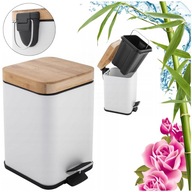 KOSZ ŁAZIENKOWY ELEGANCKI BIAŁY POJEMNY KOMPAKTOWY metal Yoka Home 3l