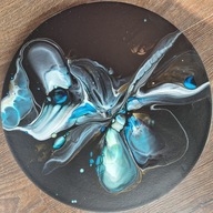 Dotyk światła, abstrakcja, farby akrylowe, złoto, aukcja charytatywna