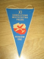 SAMOLOTOWE MISTRZOSTWA POLSKI 1967 AEROKLUB Krakowski 40 lecie proporczyk