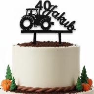 topper na tort dekoracja urodziny personalizacja wiek imię TRAKTOR kolory