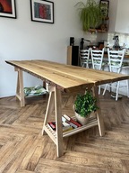 Koziołki warsztatowe, koziołki pod blat biurka, kobyłki, drewno dębowe.