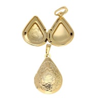 86109 Zawieszka stal chirurgiczna 316L pozłacana 18k sekretnik łezka