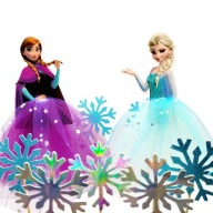 Topper ElZA Anna ELSA + 5szt. Płatki ŚNIEGU Frozen Kraina Lodu