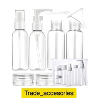 POJEMNIKI BUTELKI NA KOSMETYKI PODRÓŻNE DO SAMOLOTU KOSMETYCZKA ZESTAW 9w1