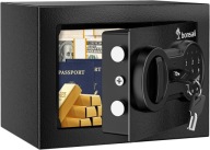 Sejf domowy 6,6L z klawiaturą elektroniczną i kluczem awaryjnym, czarny