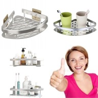 PÓŁKA METALOWA NAROŻNA SAMOPRZYLEPNA WISZĄCA DO ŁAZIENKI POD PRYSZNIC