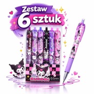 Kuromi Długopisy Żelowe 6szt Zestaw Szkolny Prezent