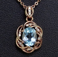 NASZYJNIK W STYLU RETRO - NATURALNY TOPAZ