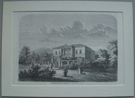 CIEPLICE, WARMBRUNN, Szpital wojskowy św. Jadwigi, Drzeworyt z r. 1866