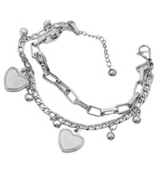 Podwójna srebrna bransoletka na rękę