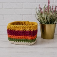 MAMAJASTUDIO Kolorowy kosz do przechowywania,kwadratowy koszyk 15x12cm.