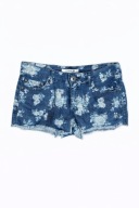 Jeansowe spodenki kwiatowe boho Forever 21 S denim shorts festiwalowe